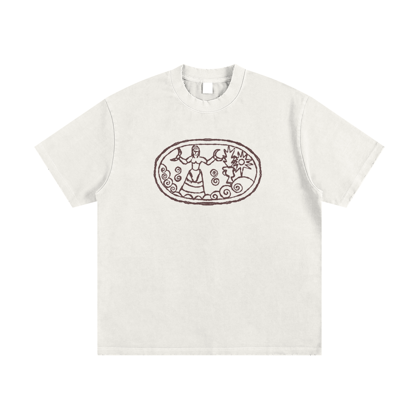 Camiseta Vintage Estonada com Bainha Desfiada Pesada