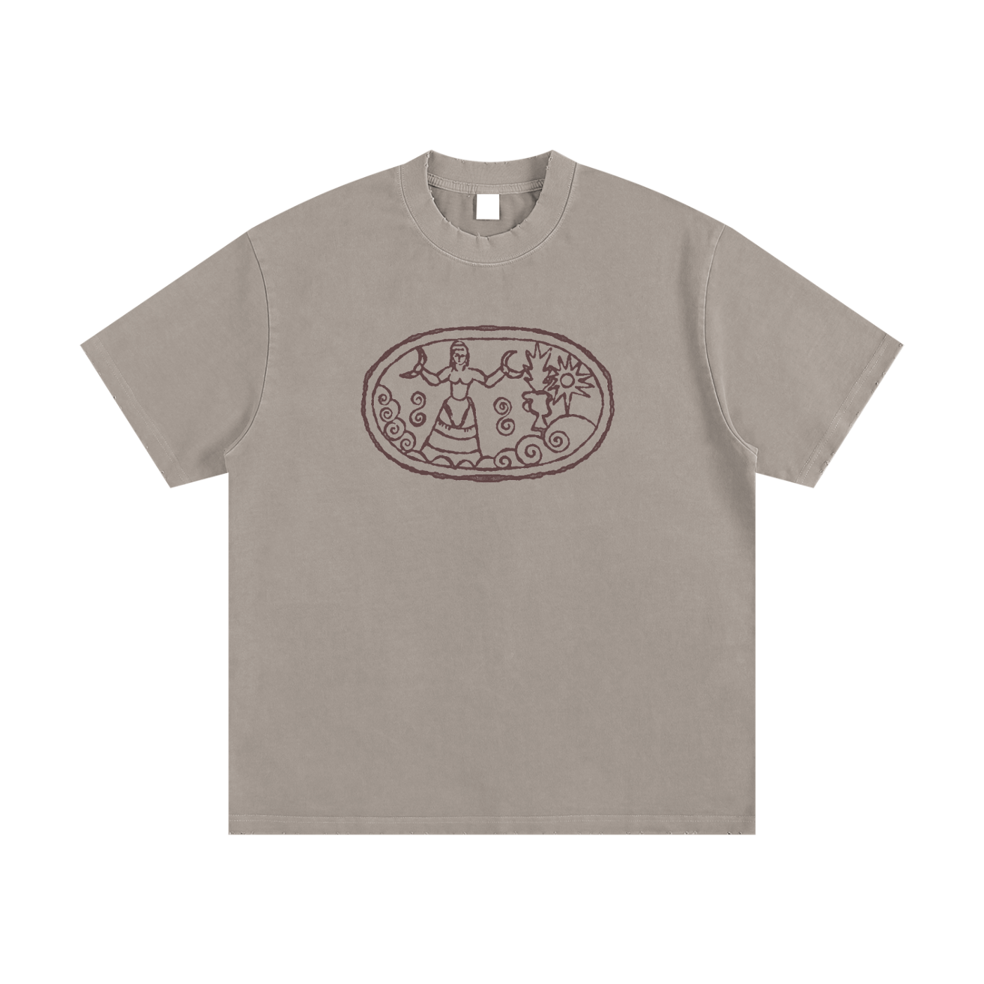 Camiseta Vintage Estonada com Bainha Desfiada Pesada