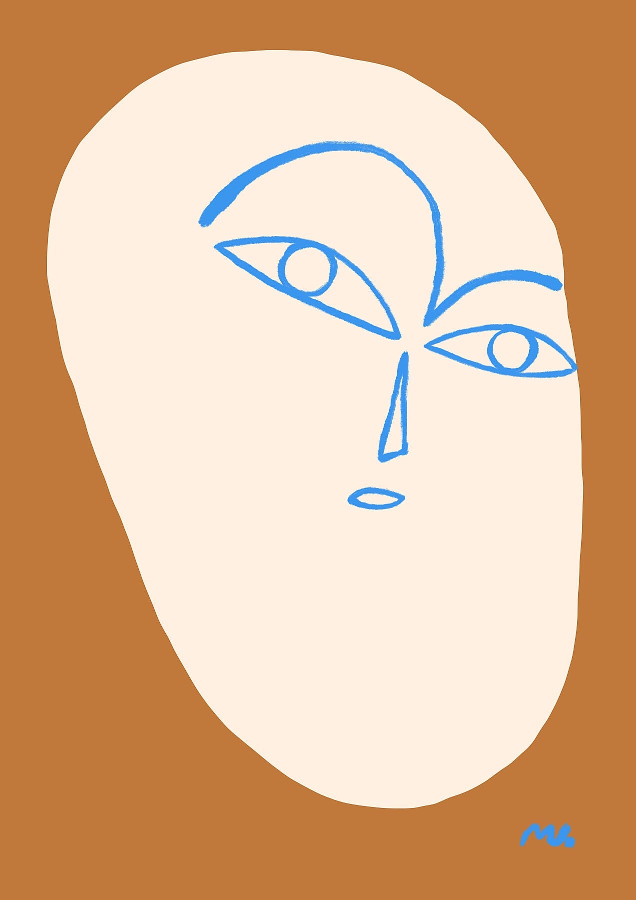 Abstract Face Brown - Marcello Velho