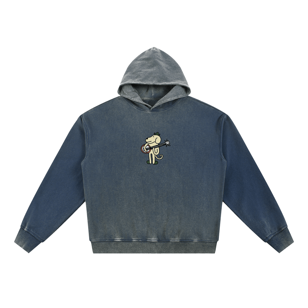 Banjo Dog - Vintage Washed Gradient Fleece Hoodie - Marcello Velho