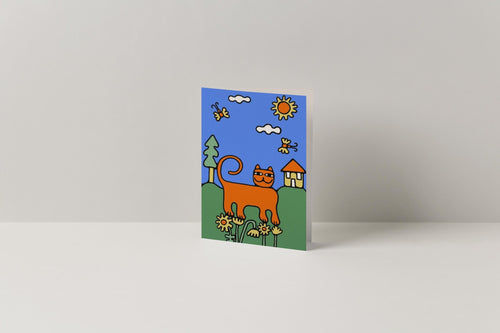 Cat in the neighbours garden - Greetings Card - Marcello Velho