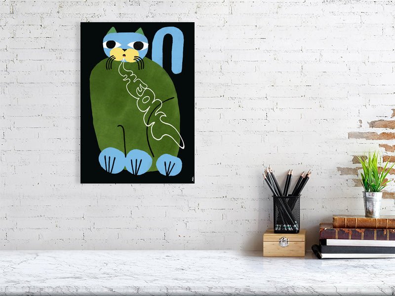 Cat Meow Green Blue - Marcello Velho