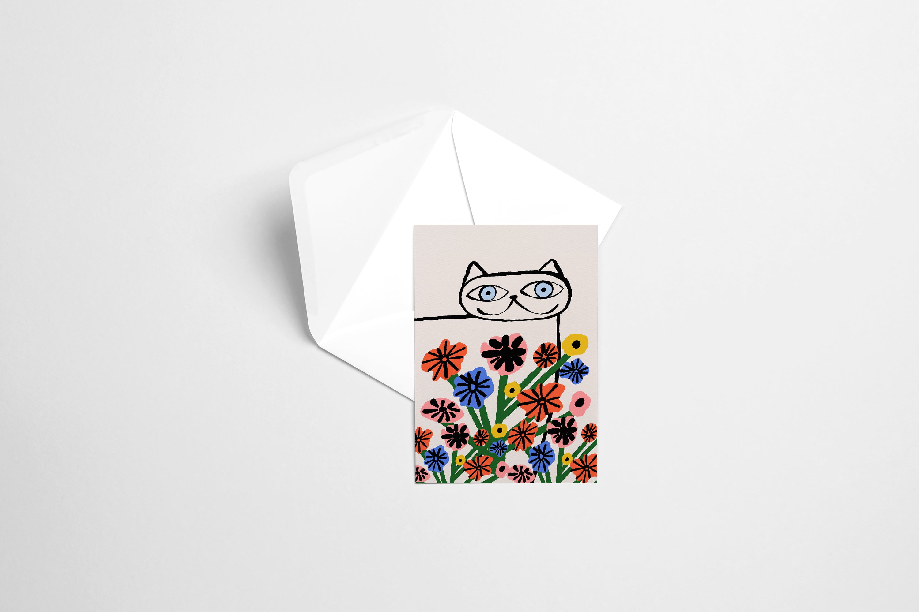Cat Garden Greetings Card