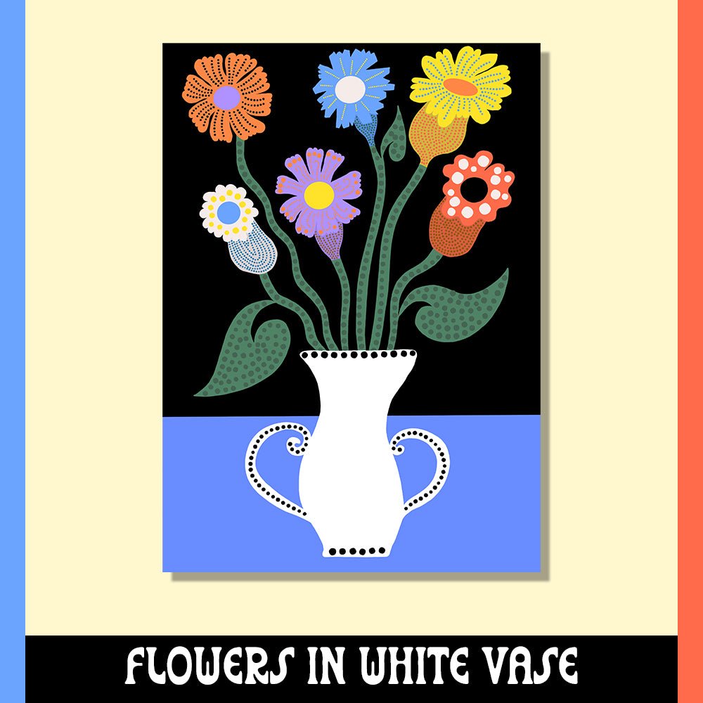 Flowers In White Vase - Marcello Velho