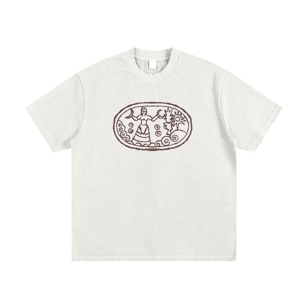 Goddess - Heavyweight Vintage Washed Frayed T-Shirt - Marcello Velho