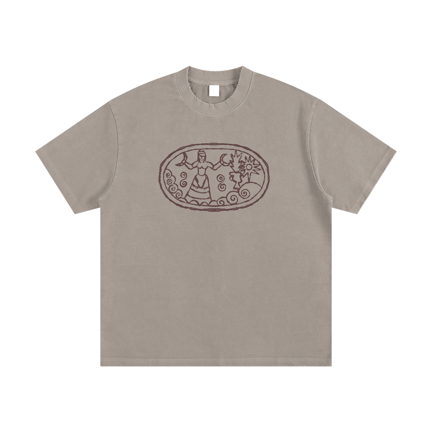 Goddess - Heavyweight Vintage Washed Frayed T-Shirt - Marcello Velho