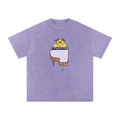 Jazz Cat - I can play the piano - Snow Washed Oversized Cotton T-Shirt - Marcello Velho