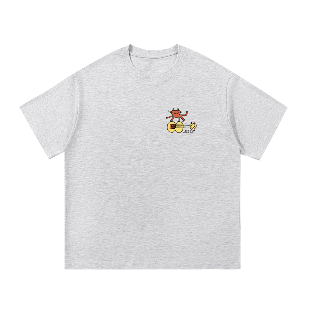 Jazz Cat Small Emblem Print - Cotton T-Shirt - Marcello Velho
