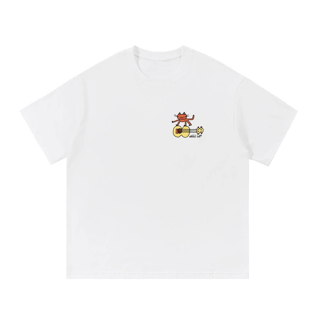 Jazz Cat Small Emblem Print - Cotton T-Shirt - Marcello Velho