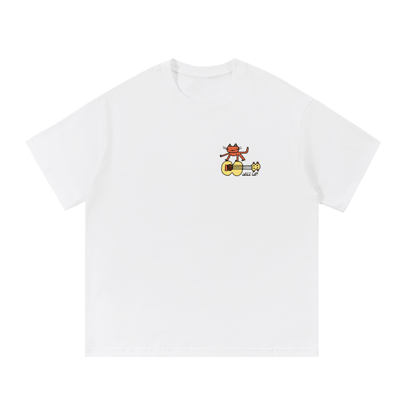 Jazz Cat Small Emblem Print - Cotton T-Shirt - Marcello Velho