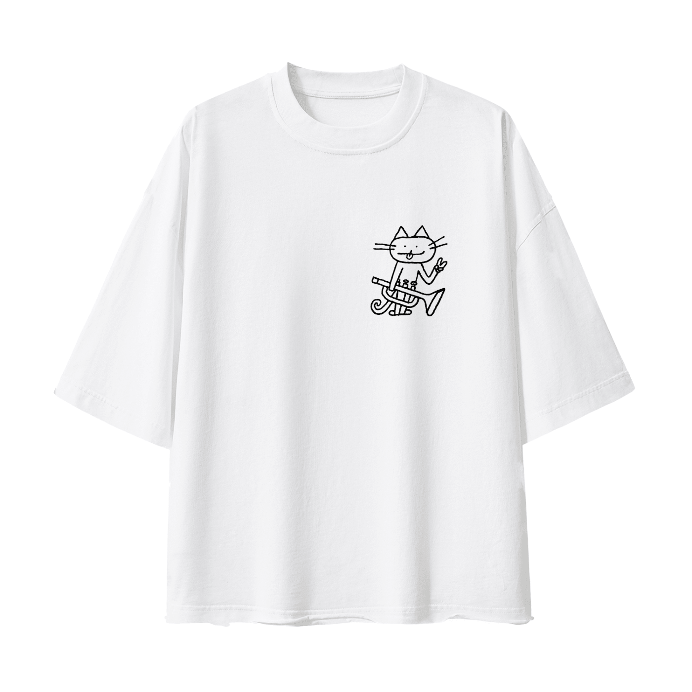 Make Music / Not War - Unisex Vintage Wash Boxy T-Shirt - Marcello Velho