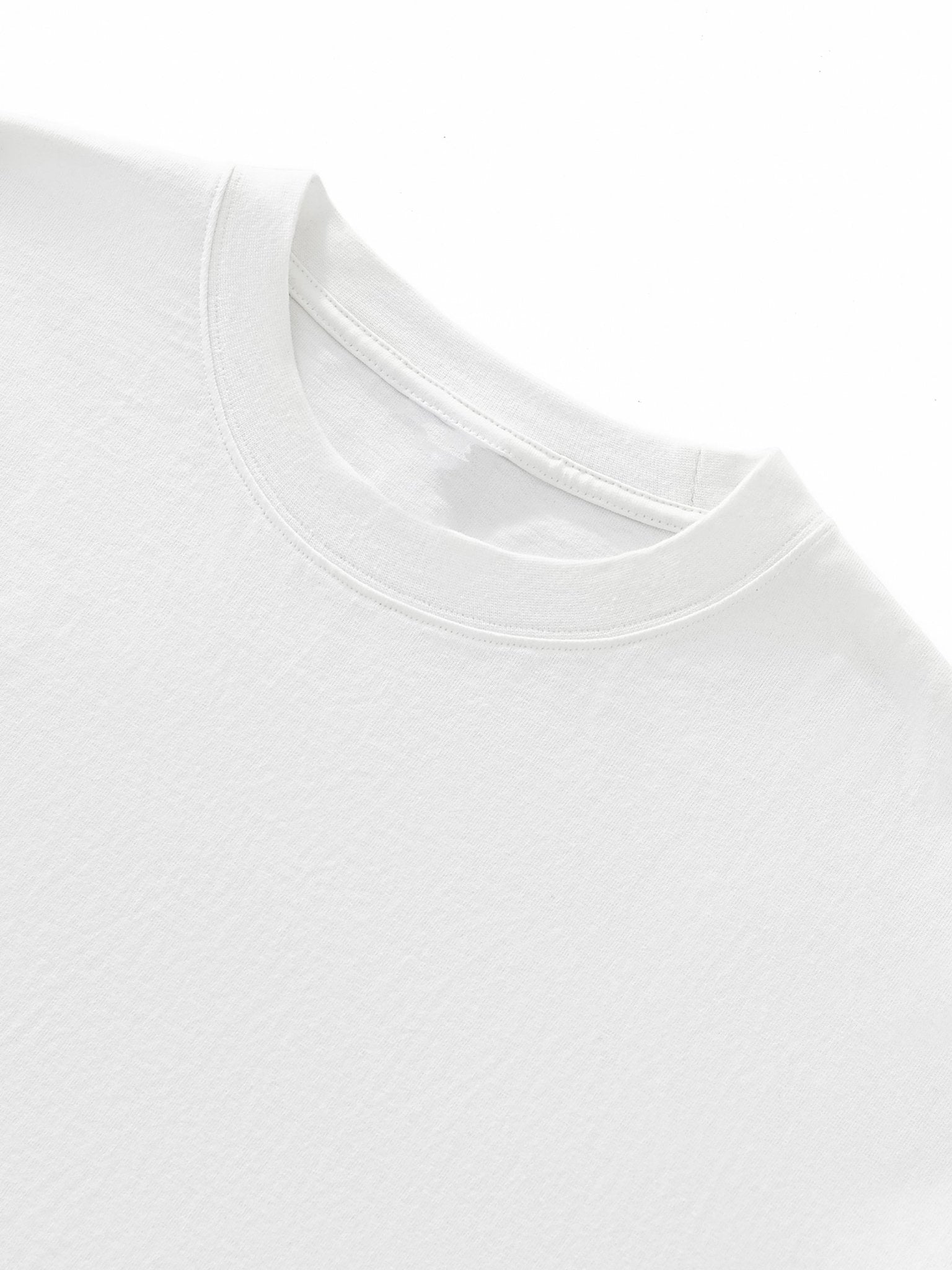 Not Quite My Tempo - White Layered Contrast Sleeve Cotton T-Shirt - Marcello Velho