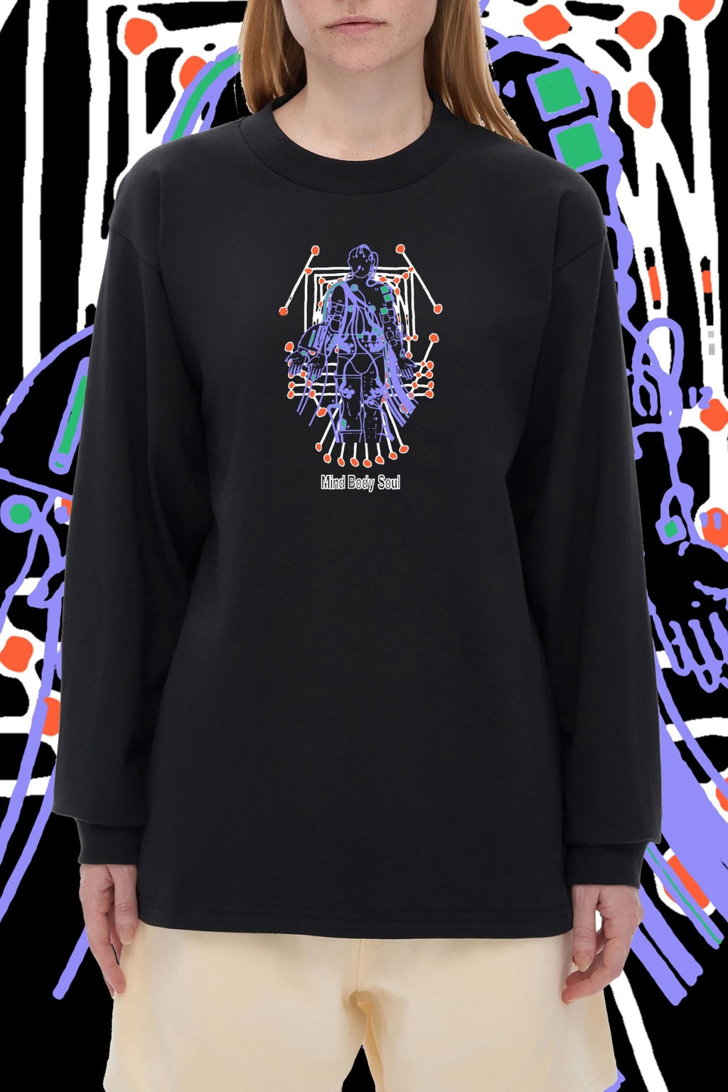 One With The Machine - Crew Neck Drop Shoulder Long Sleeve Shirt - Marcello Velho