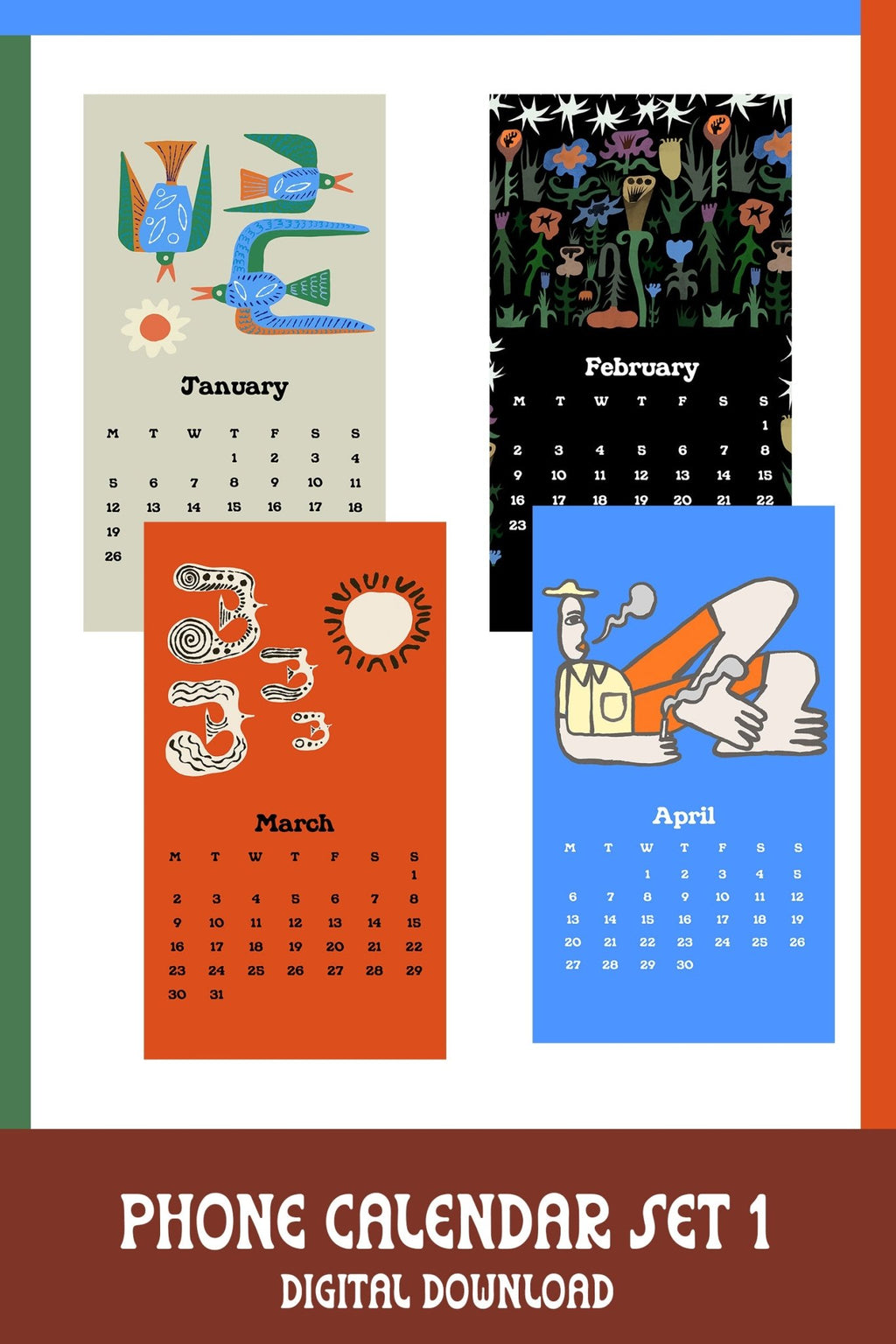 Phone Calendar Set 1 - Marcello Velho