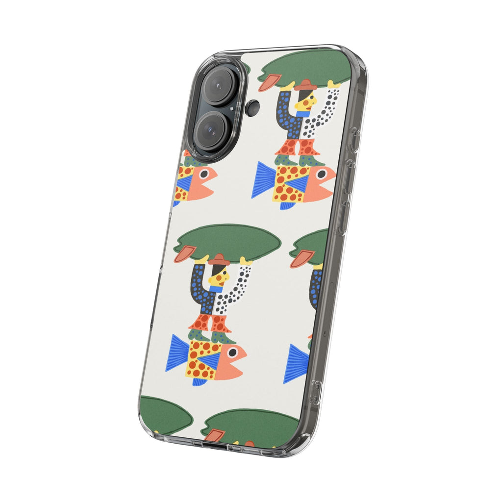 Phone Case - Surfer Riding A Fish Illustration by Marcello Velho - Marcello Velho