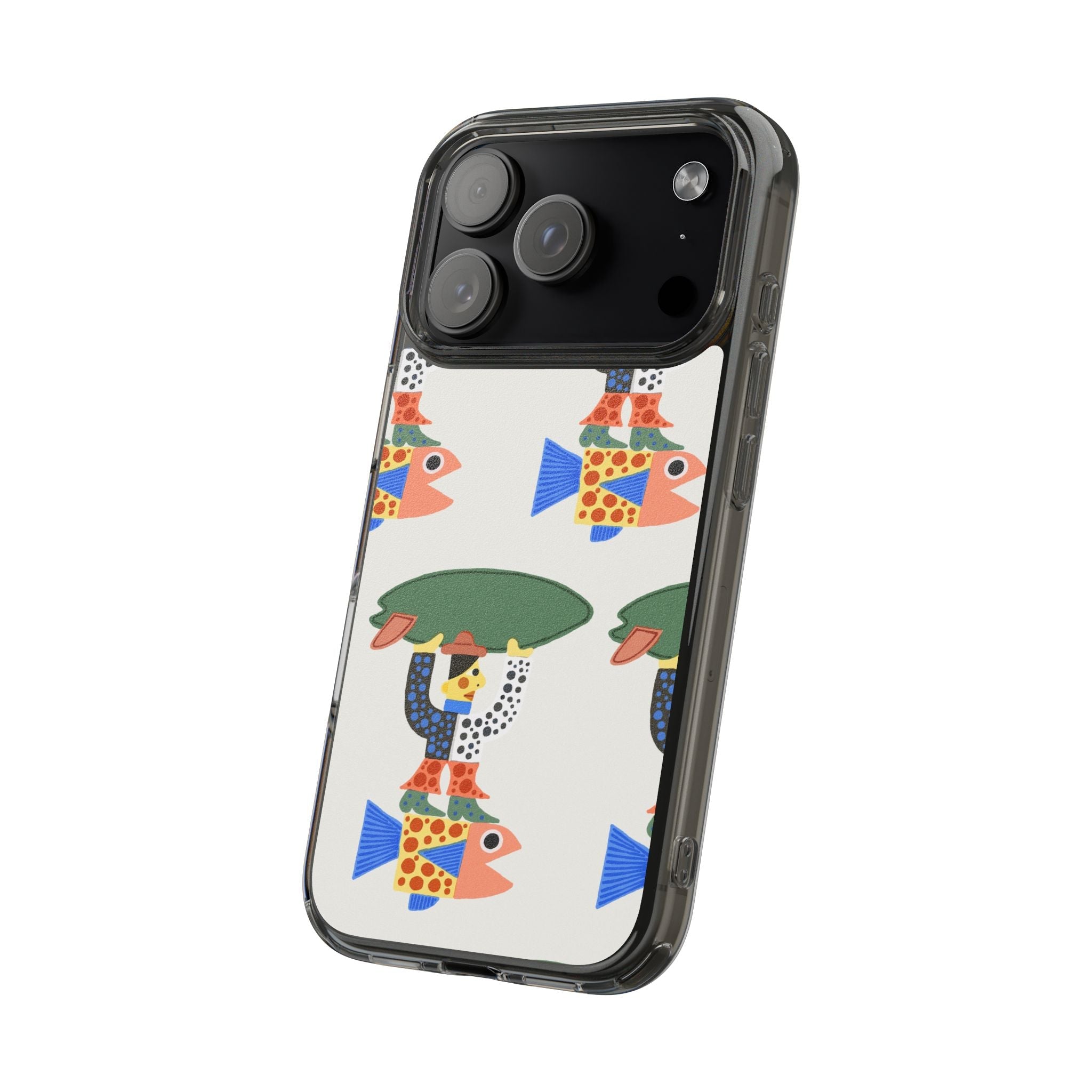 Phone Case - Surfer Riding A Fish Illustration by Marcello Velho - Marcello Velho