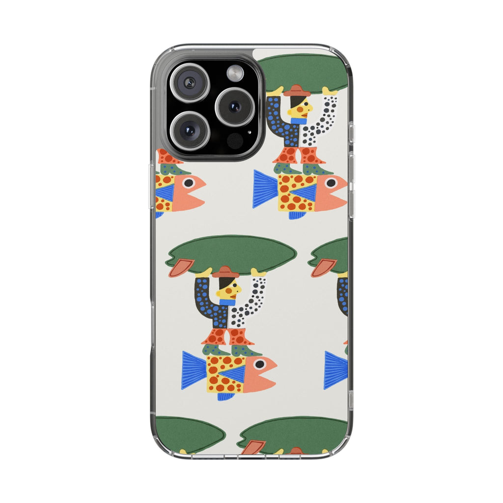 Phone Case - Surfer Riding A Fish Illustration by Marcello Velho - Marcello Velho