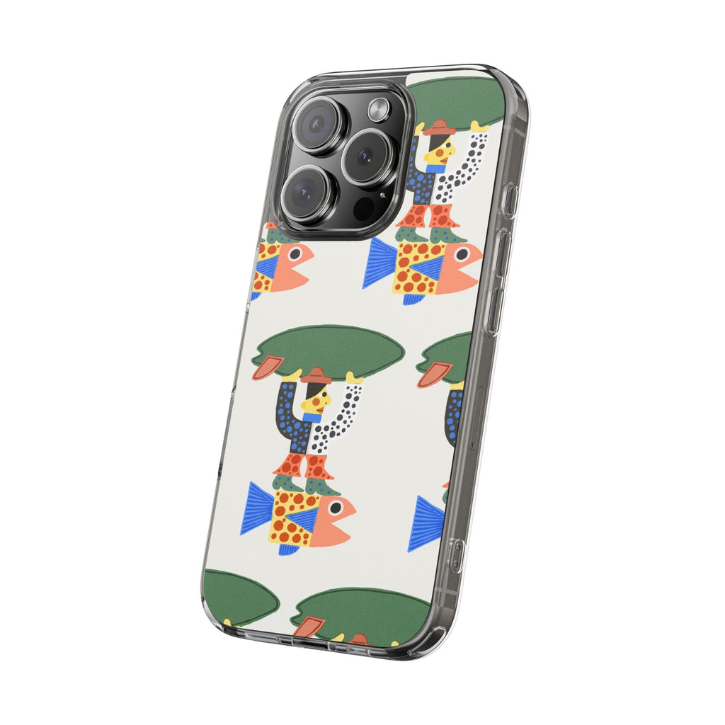 Phone Case - Surfer Riding A Fish Illustration by Marcello Velho - Marcello Velho