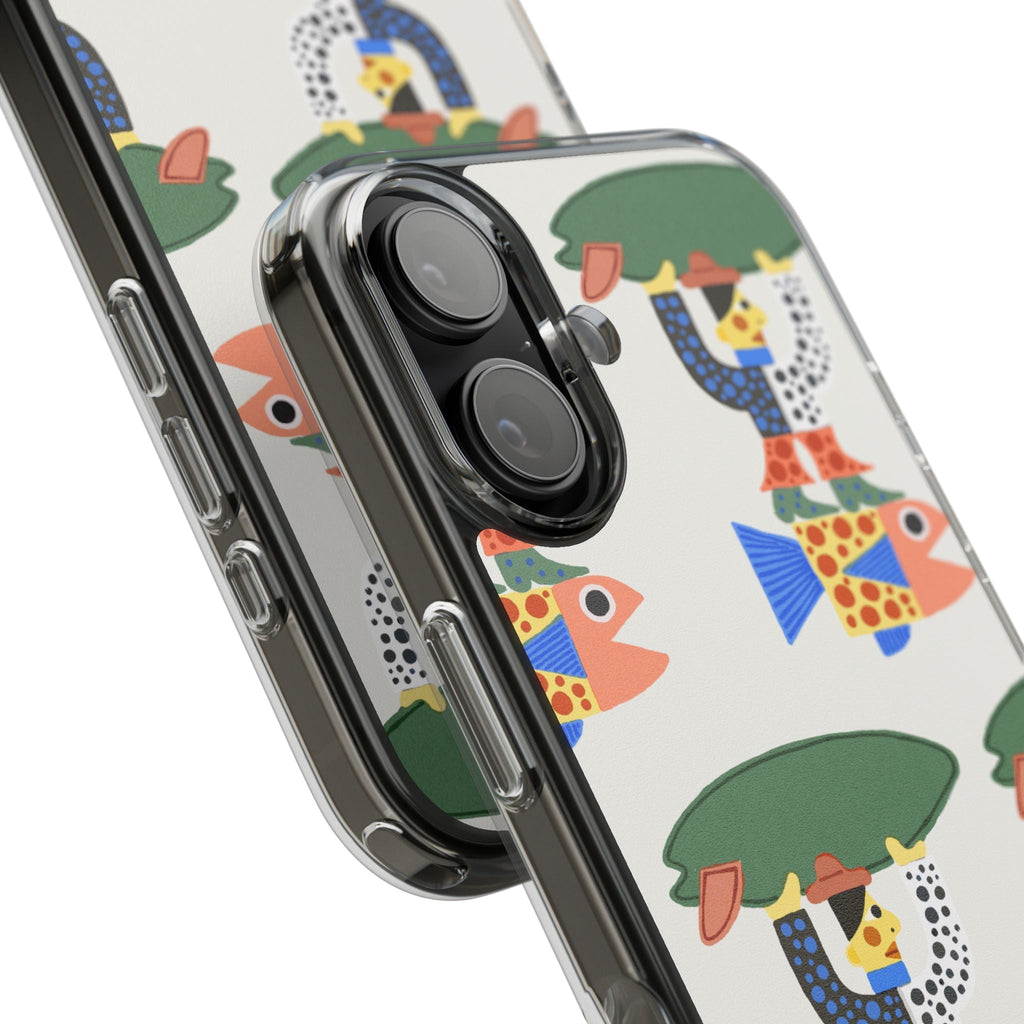 Phone Case - Surfer Riding A Fish Illustration by Marcello Velho - Marcello Velho