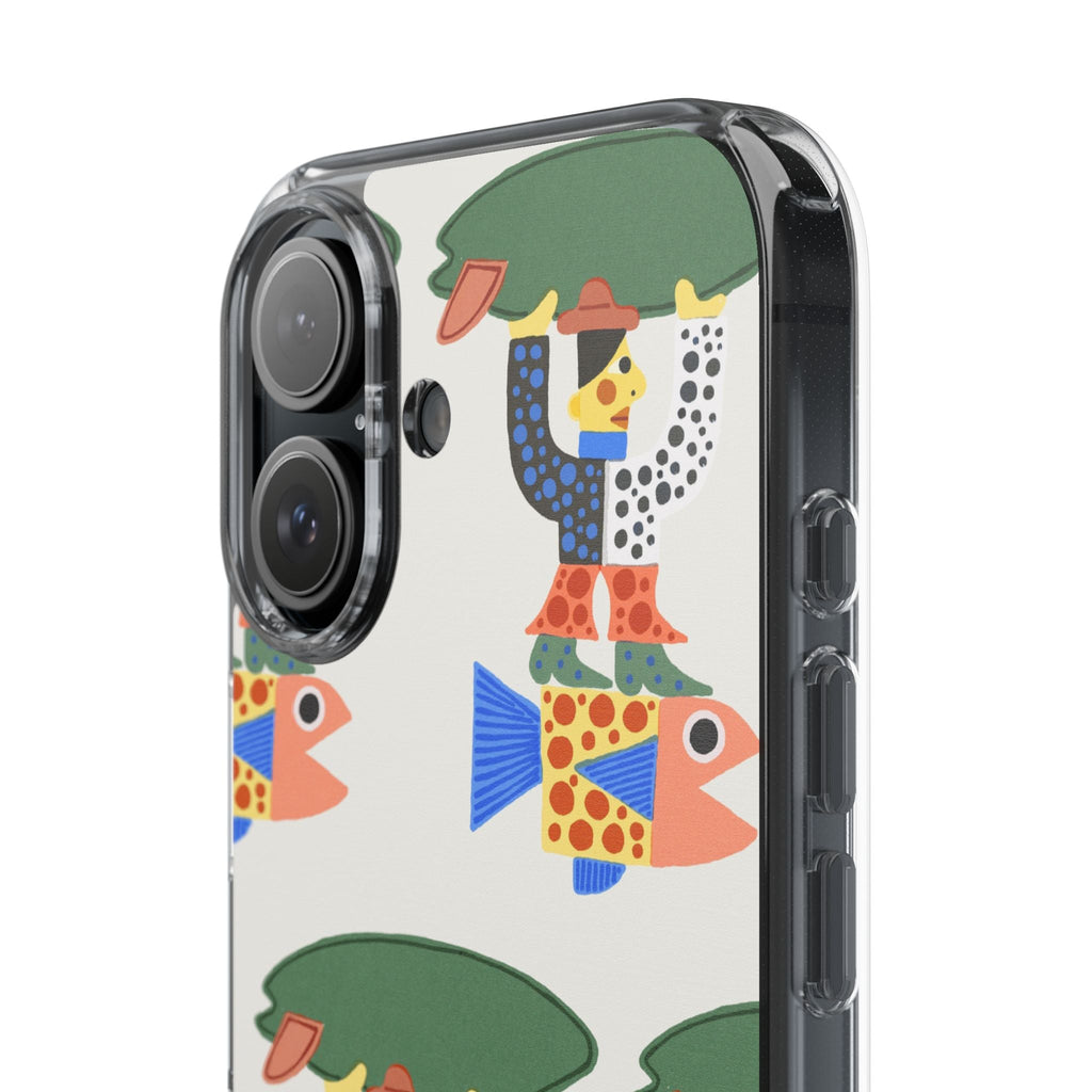 Phone Case - Surfer Riding A Fish Illustration by Marcello Velho - Marcello Velho