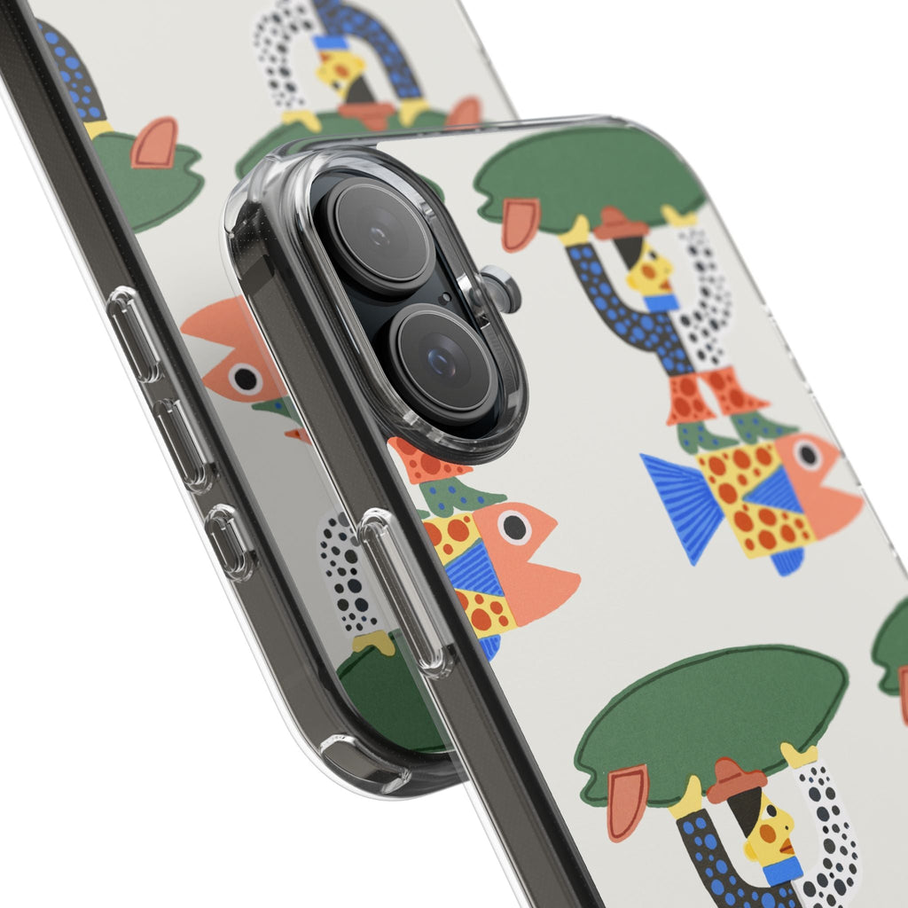 Phone Case - Surfer Riding A Fish Illustration by Marcello Velho - Marcello Velho