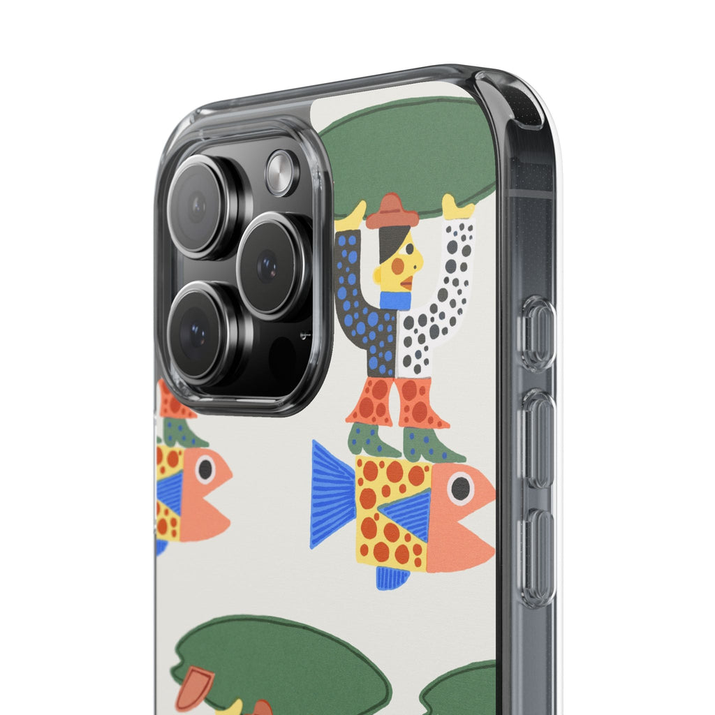 Phone Case - Surfer Riding A Fish Illustration by Marcello Velho - Marcello Velho