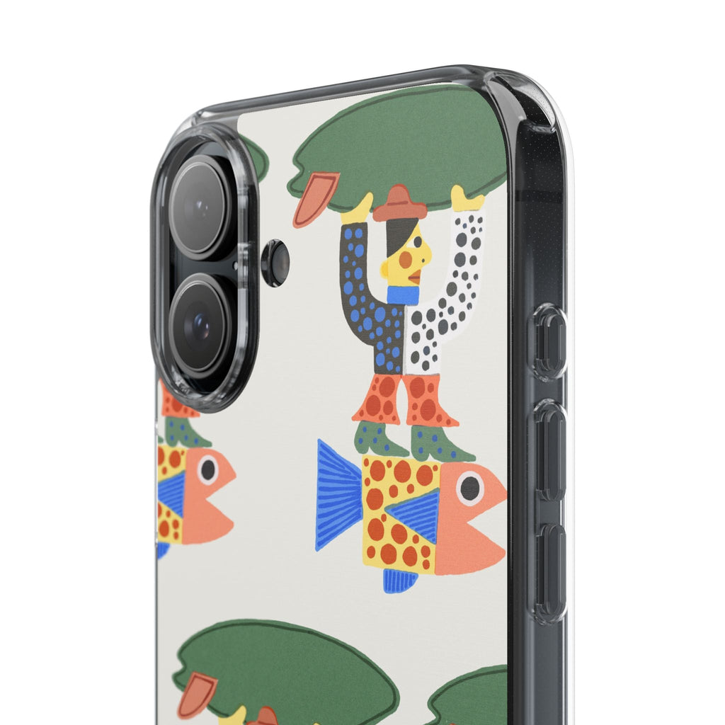 Phone Case - Surfer Riding A Fish Illustration by Marcello Velho - Marcello Velho