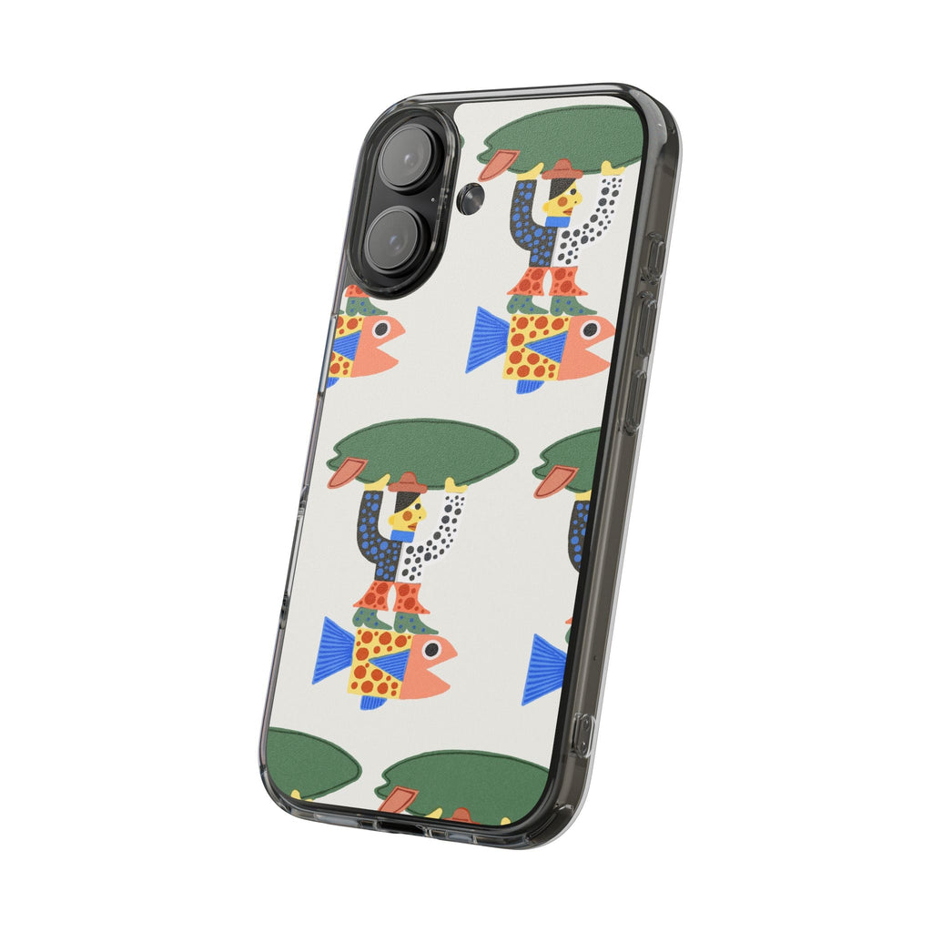 Phone Case - Surfer Riding A Fish Illustration by Marcello Velho - Marcello Velho