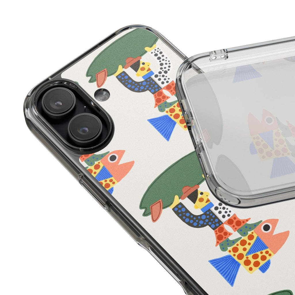 Phone Case - Surfer Riding A Fish Illustration by Marcello Velho - Marcello Velho