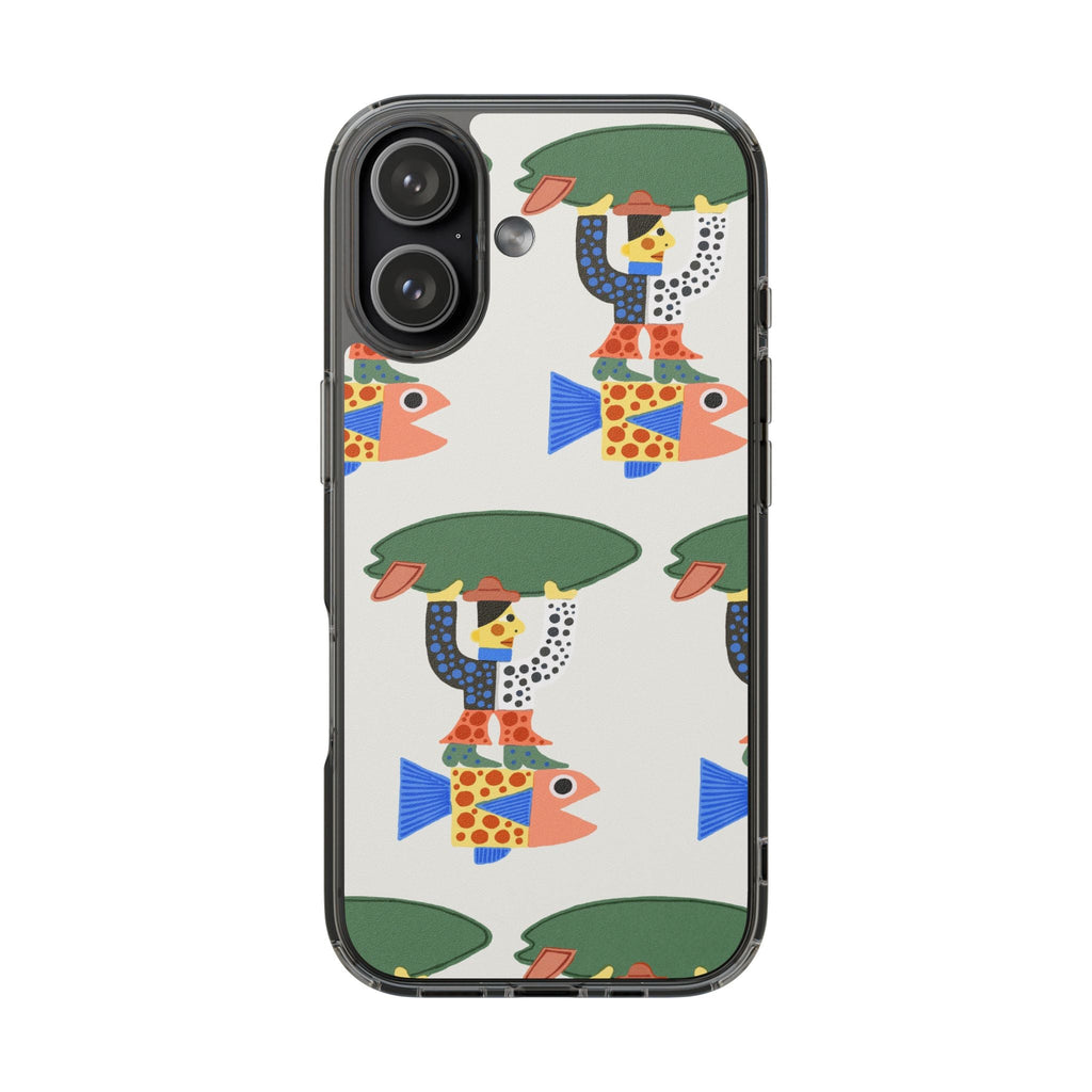 Phone Case - Surfer Riding A Fish Illustration by Marcello Velho - Marcello Velho