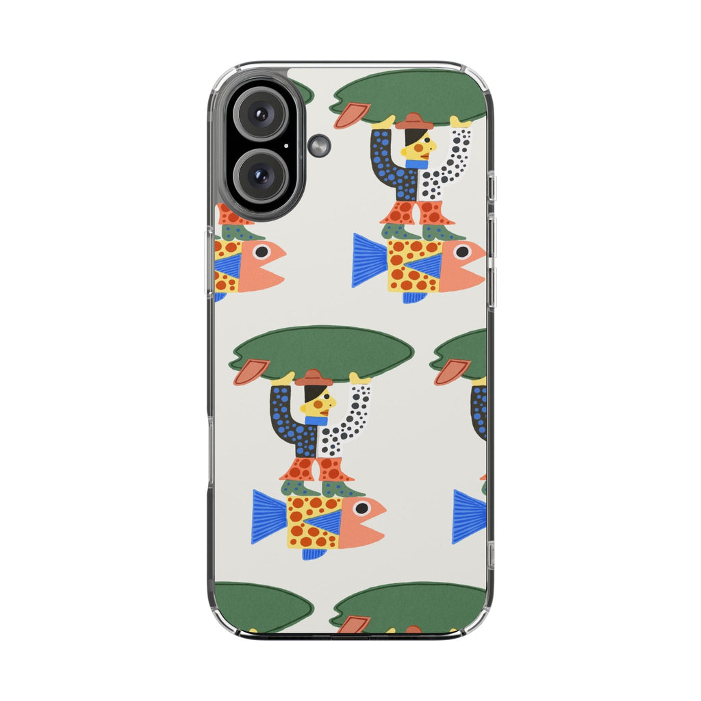 Phone Case - Surfer Riding A Fish Illustration by Marcello Velho - Marcello Velho