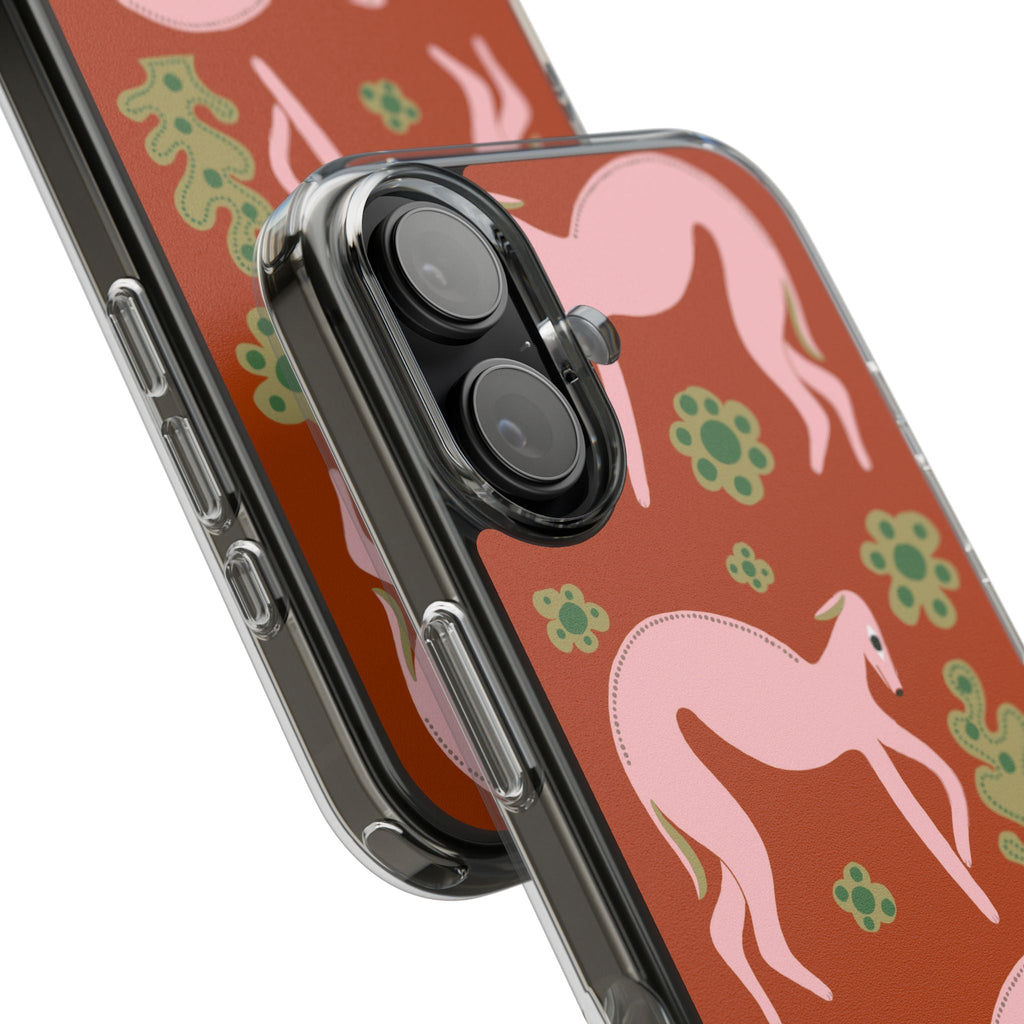 Phone Cases - Pink Whippets Illustration by Marcello Velho - Marcello Velho