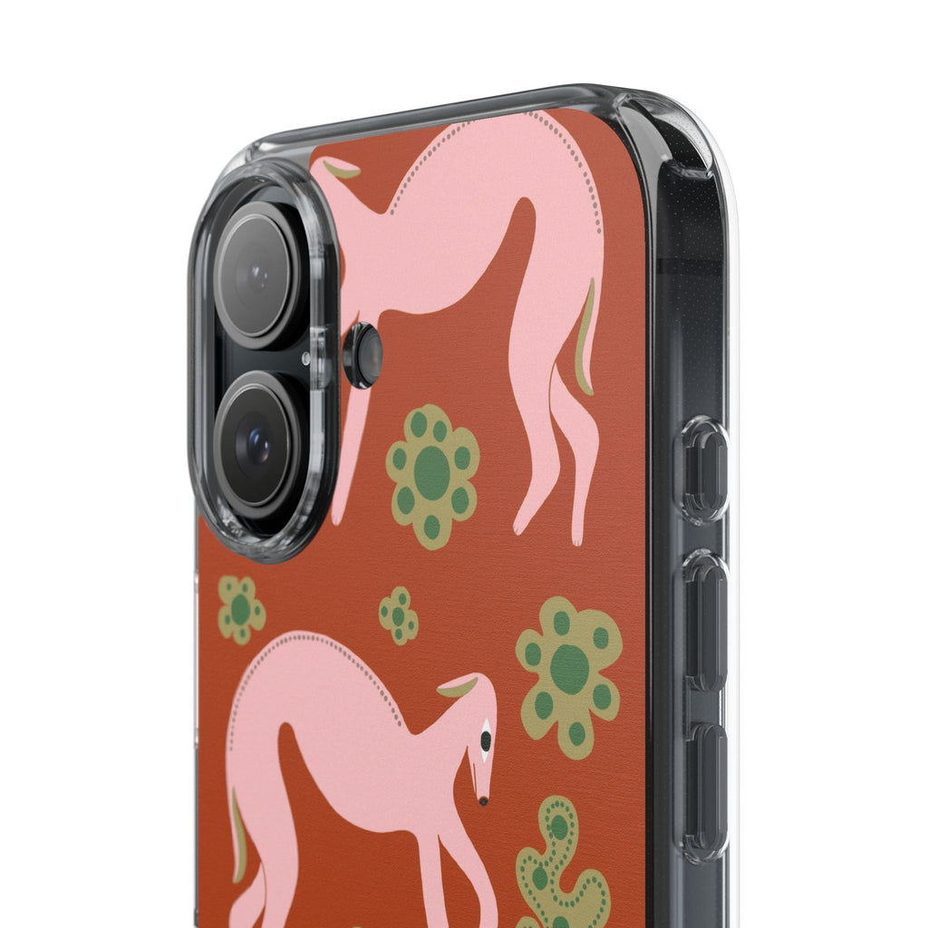 Phone Cases - Pink Whippets Illustration by Marcello Velho - Marcello Velho
