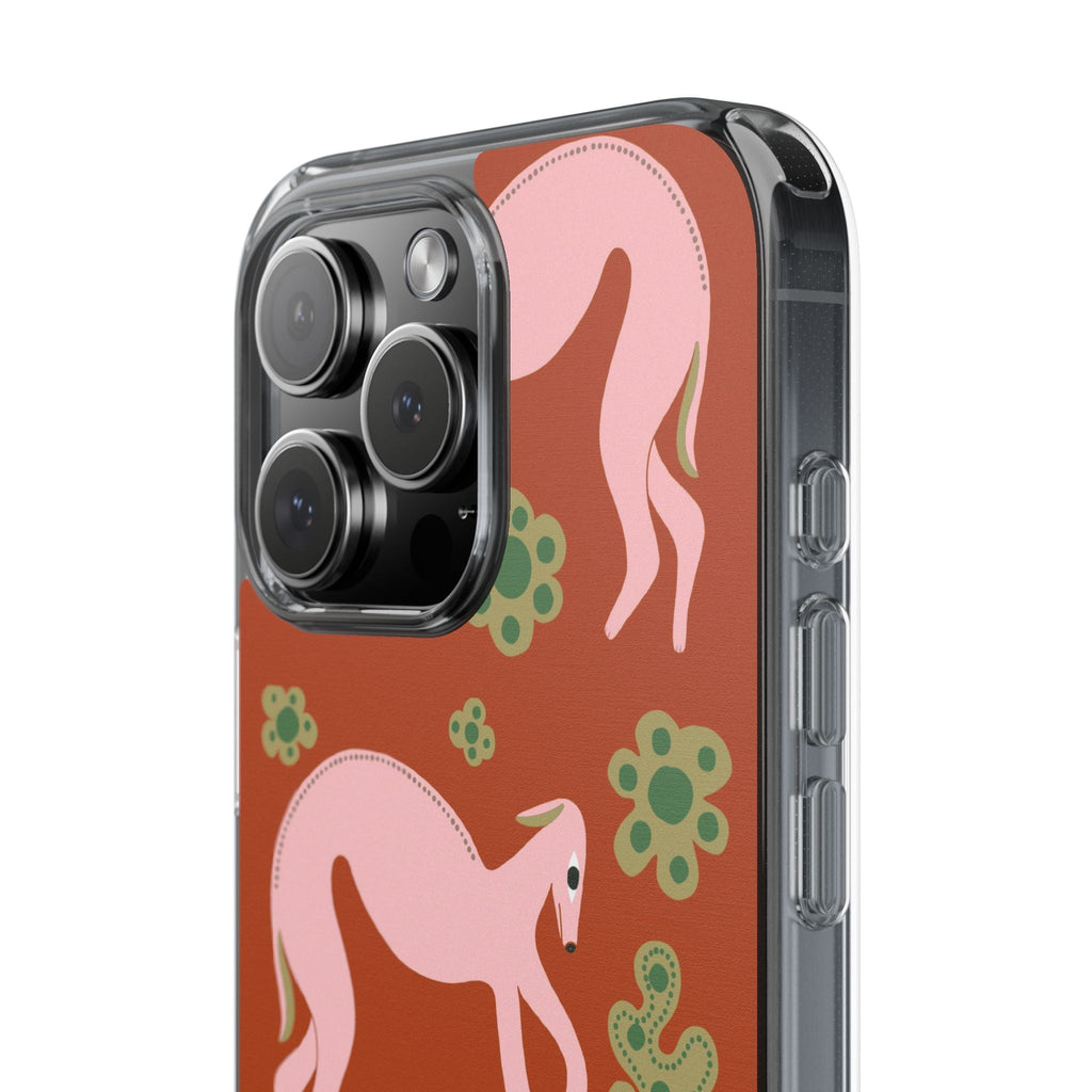 Phone Cases - Pink Whippets Illustration by Marcello Velho - Marcello Velho