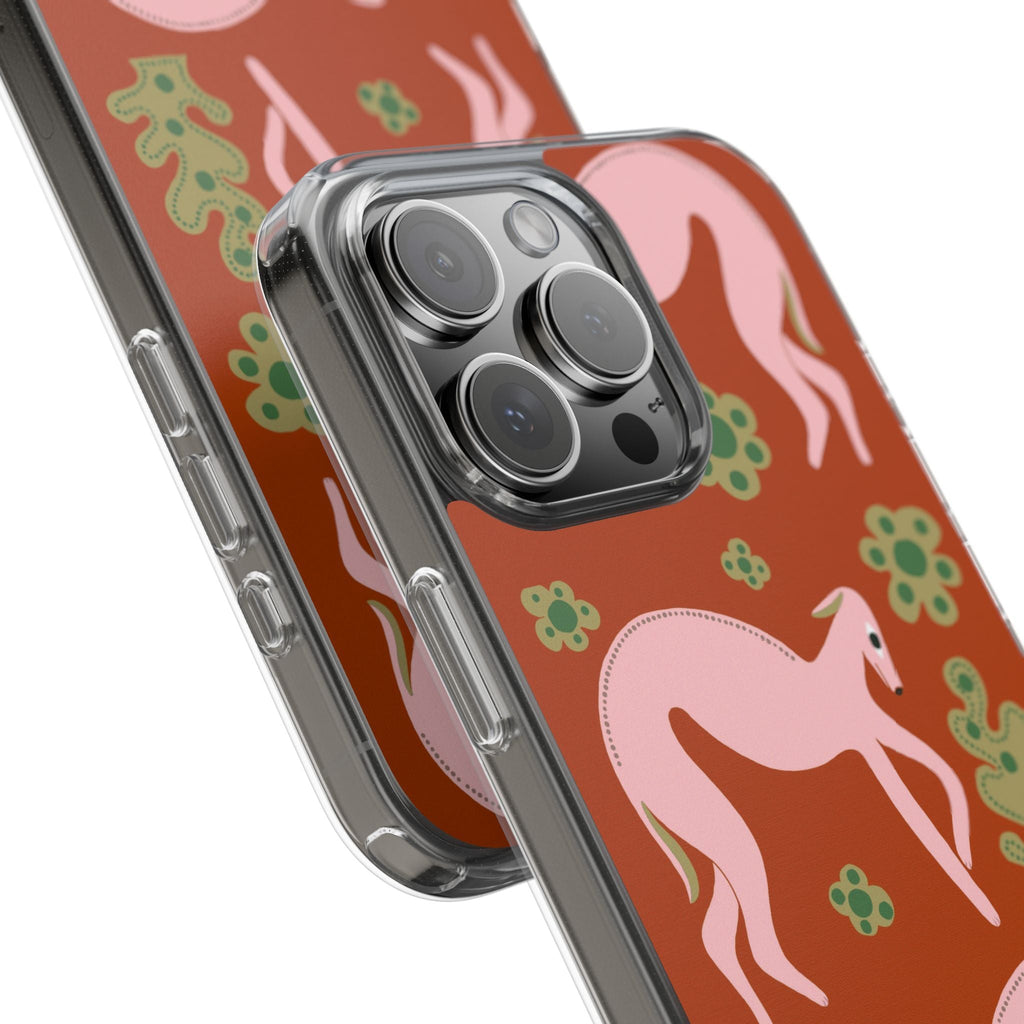Phone Cases - Pink Whippets Illustration by Marcello Velho - Marcello Velho