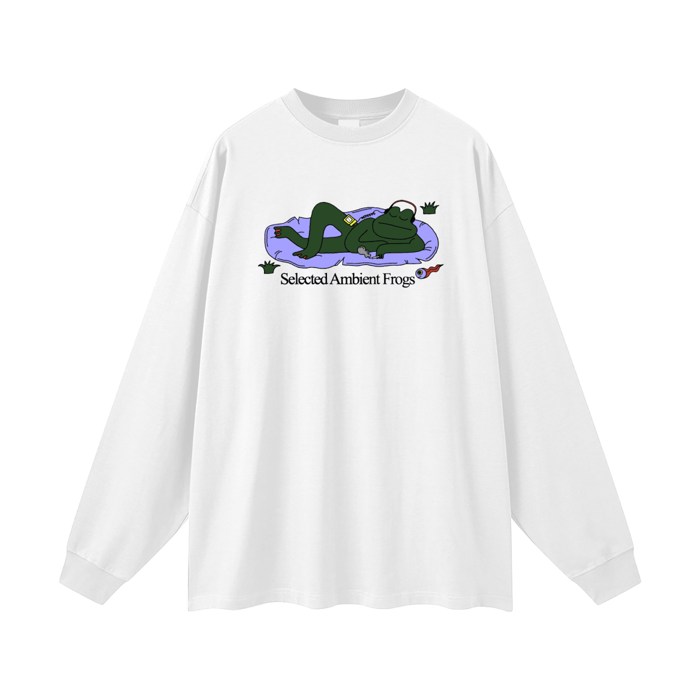 Selected Ambient Frogs Oversized Unisex Long Sleeve T-Shirt - Marcello Velho