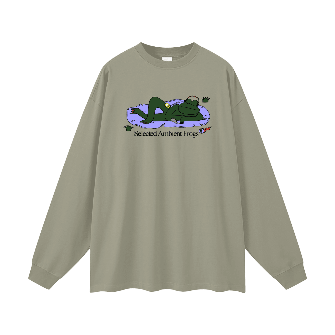 Selected Ambient Frogs Oversized Unisex Long Sleeve T-Shirt - Marcello Velho