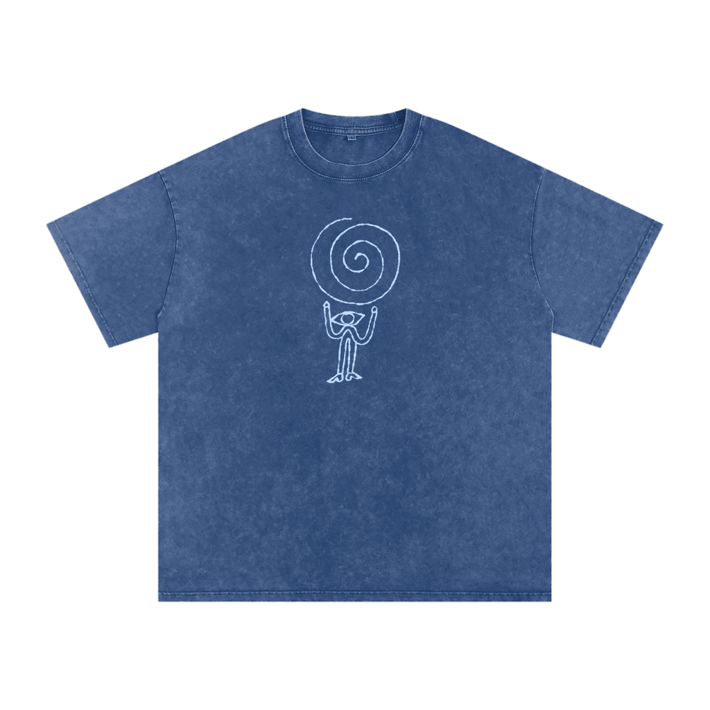 Spiral Eye - Snow Washed Oversized Cotton T-Shirt - Marcello Velho