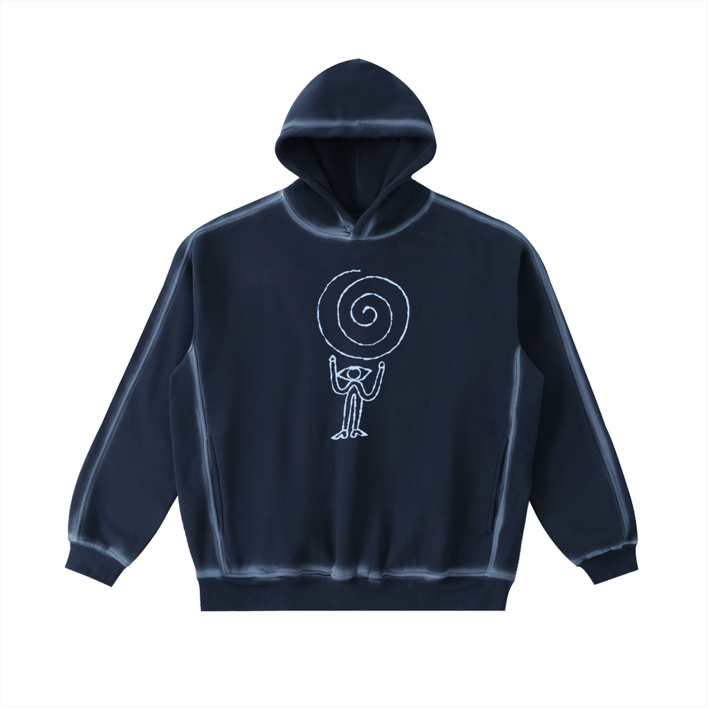 Spiral Eye - Sunfaded Edge Fleece Hoodie - Marcello Velho