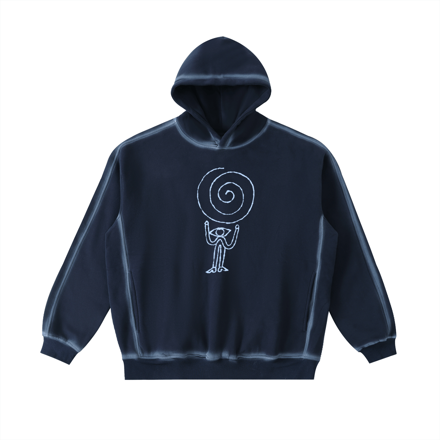 Spiral Eye - Sunfaded Edge Fleece Hoodie - Marcello Velho