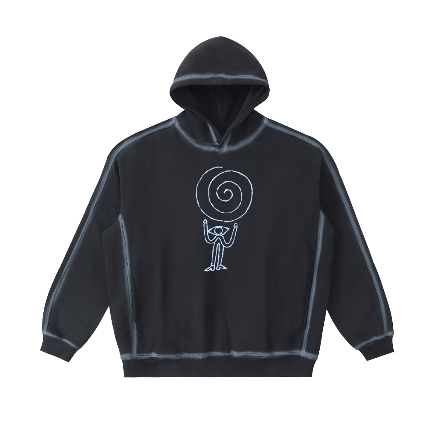 Spiral Eye - Sunfaded Edge Fleece Hoodie - Marcello Velho