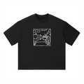The Only Thing is Music - White Print - Unisex Heavyweight Boxy T-Shirt - Marcello Velho