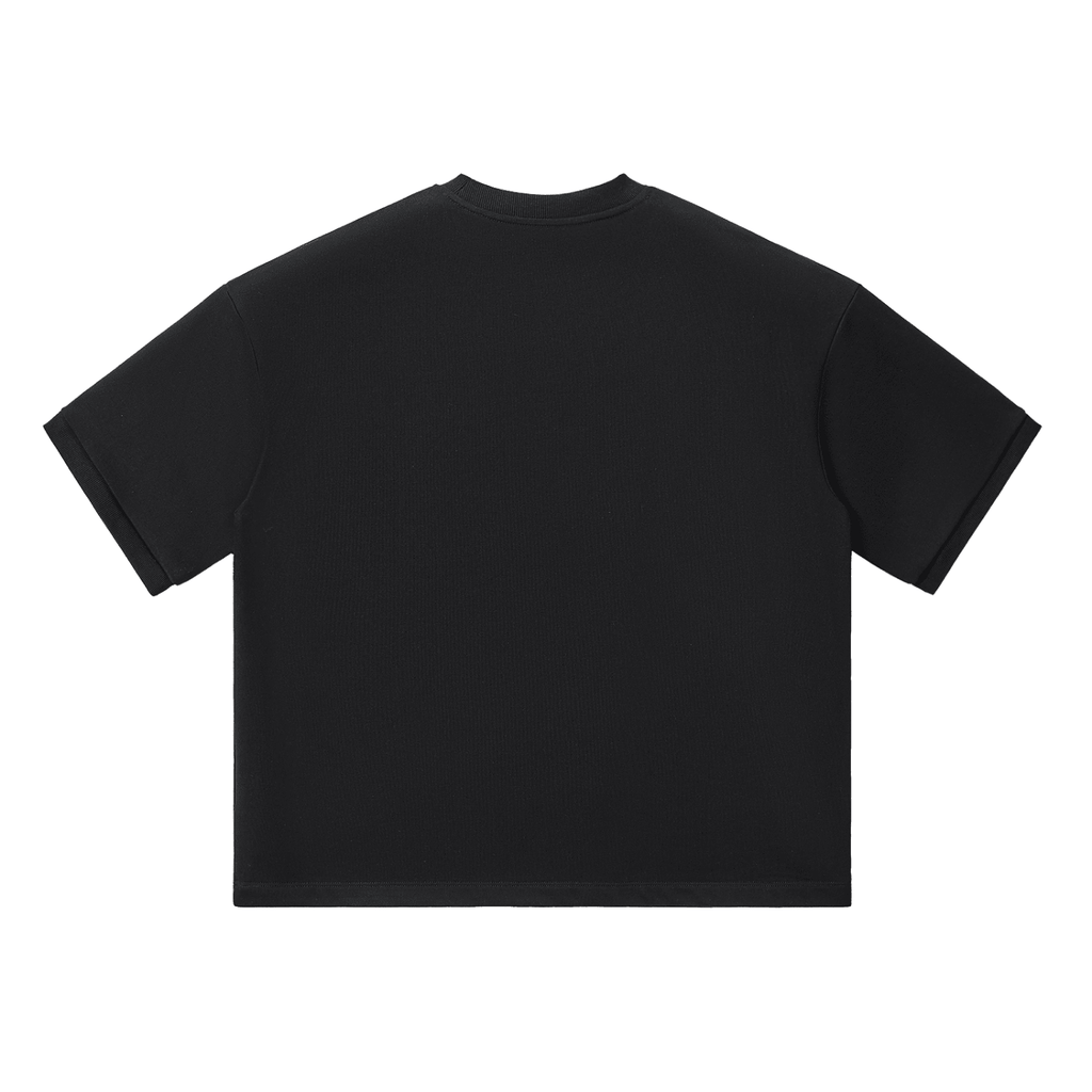 The Only Thing is Music - White Print - Unisex Heavyweight Boxy T-Shirt - Marcello Velho