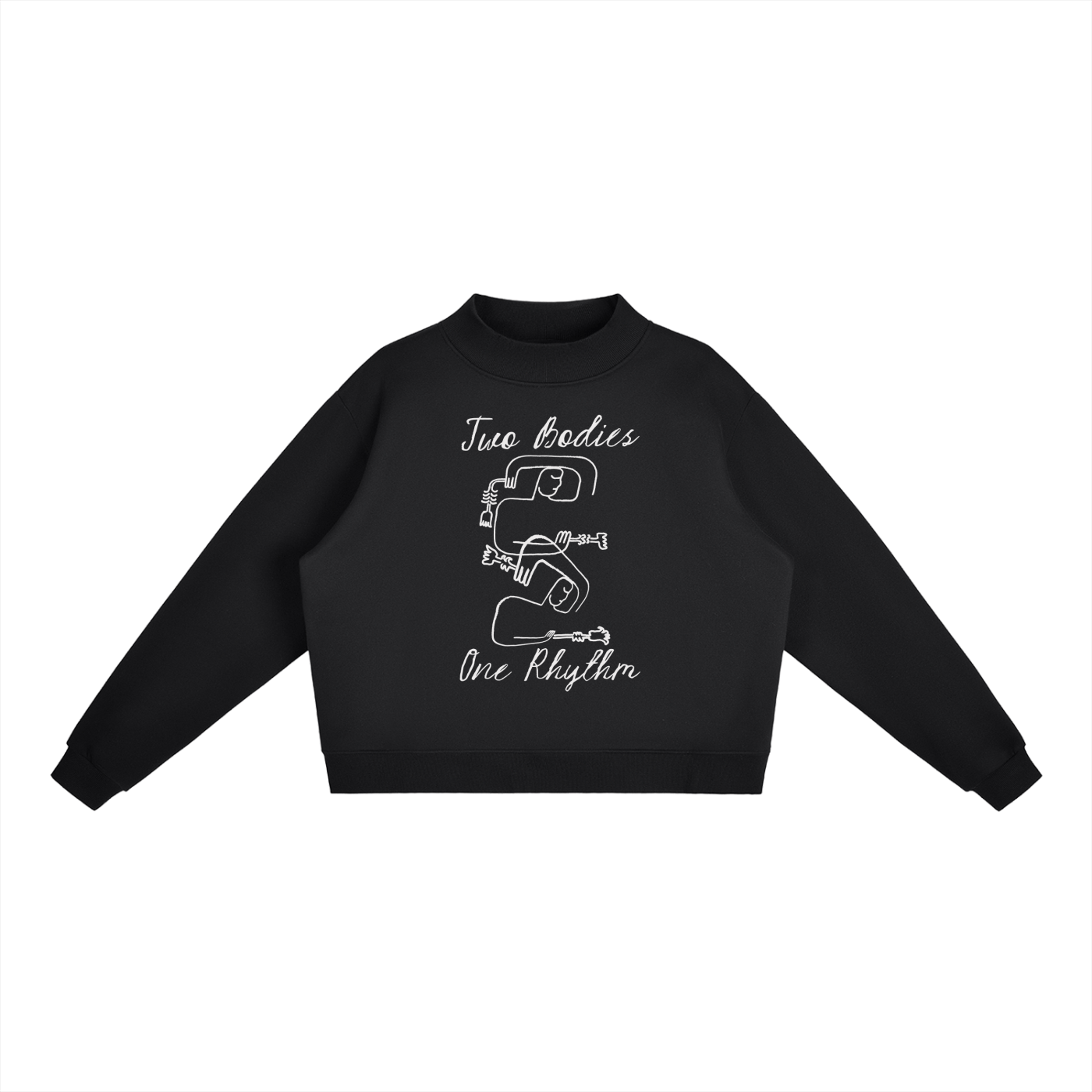 Two Bodies One Rhythm Fleece Mock Neck Crew Sweatshirt - Marcello Velho