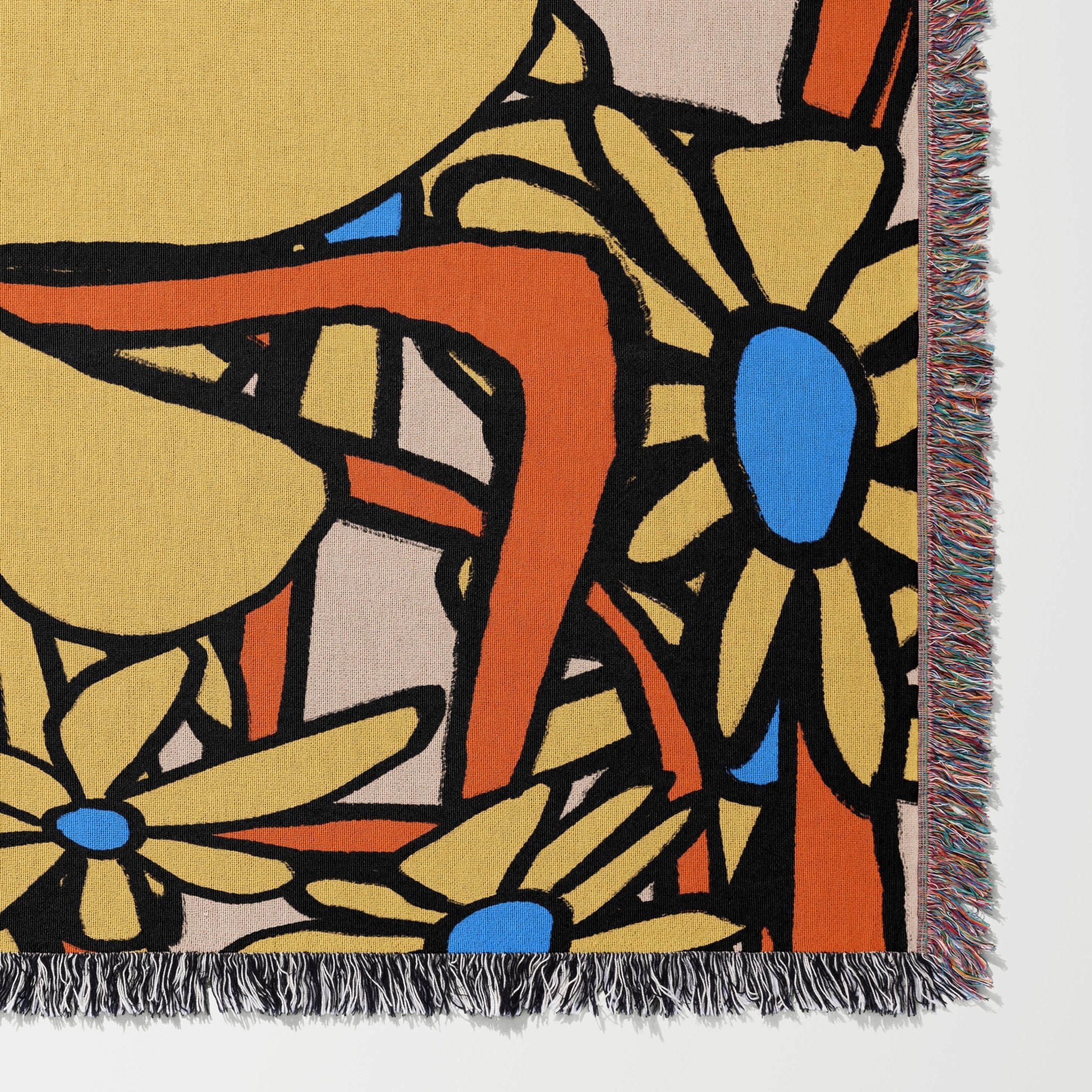 Yellow Florals Woven Throw - Marcello Velho