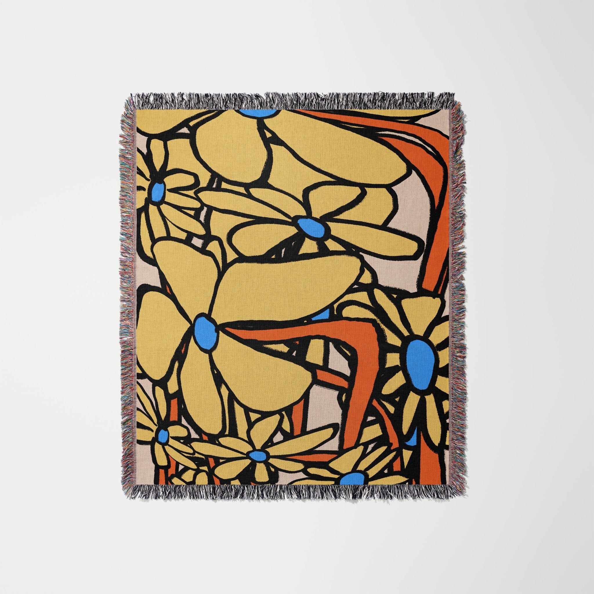 Yellow Florals Woven Throw - Marcello Velho